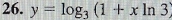 y=log _3(1+xln 3)