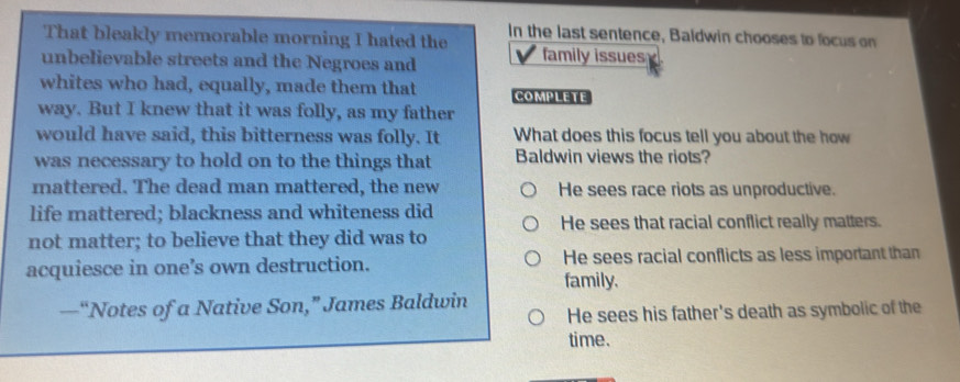 Solved: That bleakly memorable morning I hated the In the last sentence ...