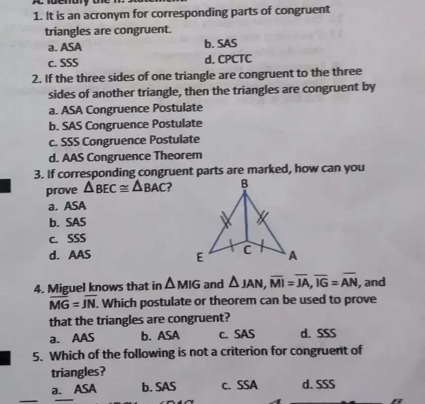 Solved: It is an acronym for corresponding parts of congruent triangles ...