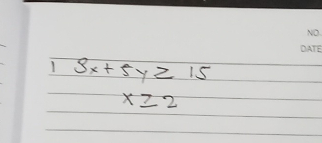 1 9x+5y≥ 15
x≥ 2