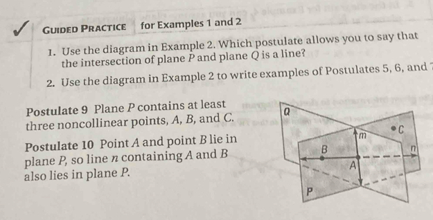 Solved: Guided Practice for Examples 1 and 2 1. Use the diagram in ...