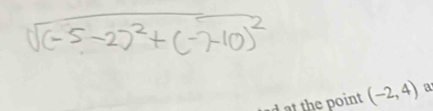 a the point (-2,4) a