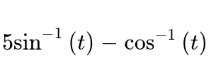 5sin^(-1)(t)-cos^(-1)(t)