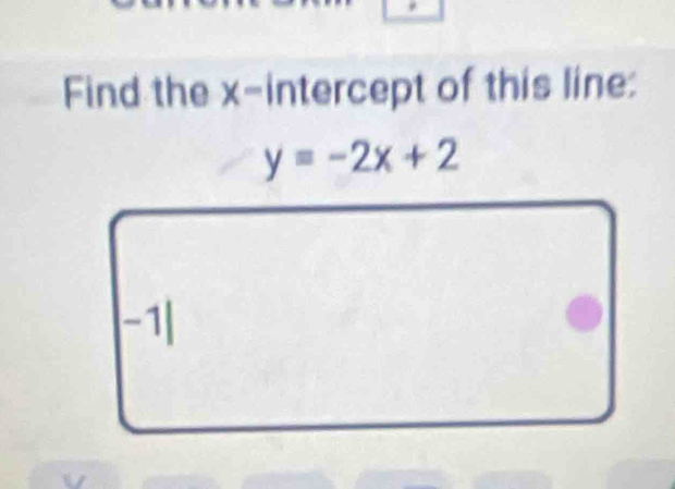 Find the x-intercept of this line: