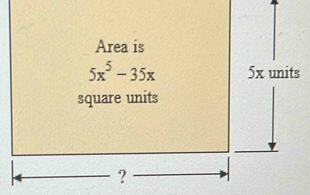 Area is
5x^5-35x 5x units 
square units 
?