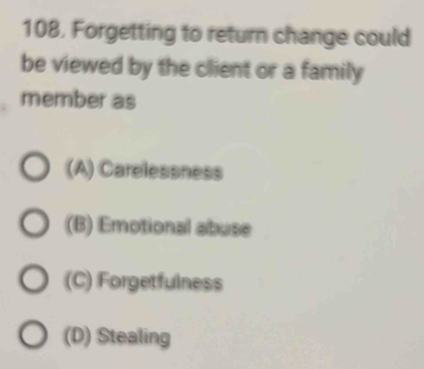 Solved: Forgetting to return change could be viewed by the client or a ...