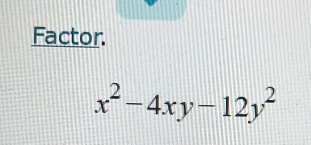 Factor.
x^2-4xy-12y^2