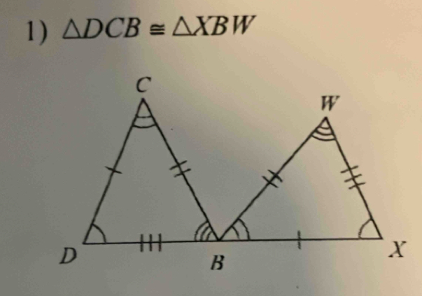 △ DCB≌ △ XBW