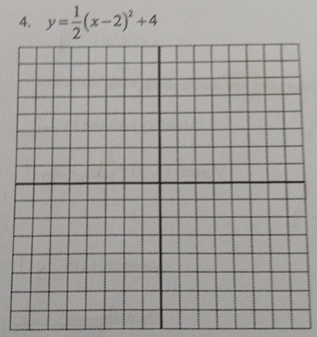 y= 1/2 (x-2)^2+4