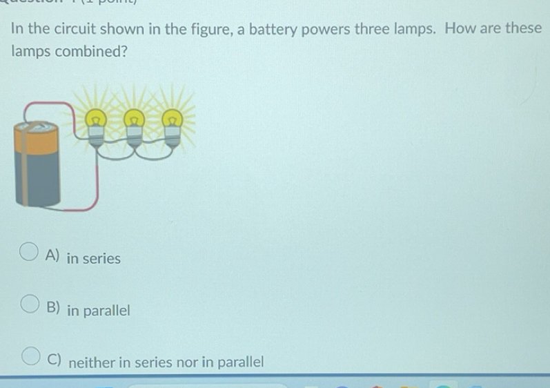 Solved: In the circuit shown in the figure, a battery powers three ...