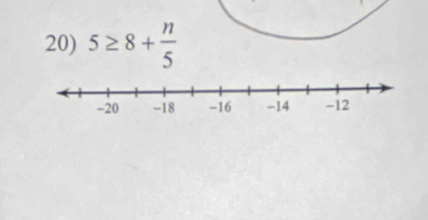 5≥ 8+ n/5 