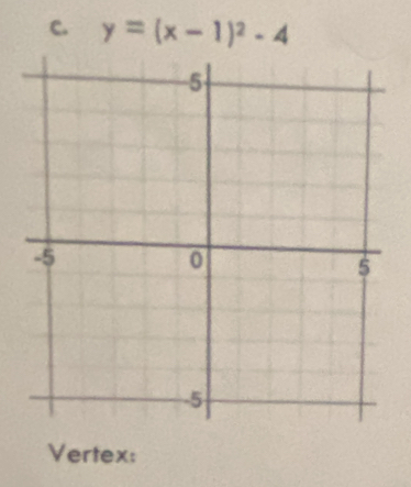 y=(x-1)^2-4
Vertex: