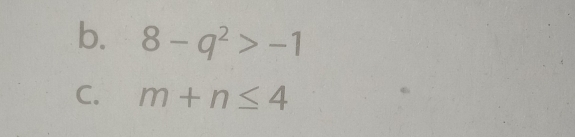 8-q^2>-1
C. m+n≤ 4