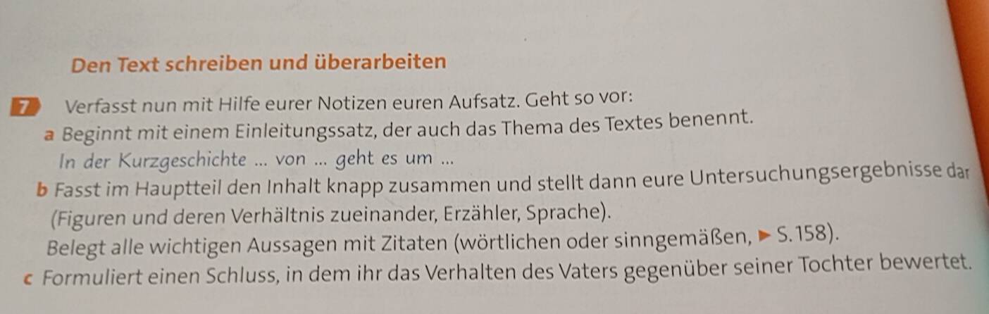 Gelöst:Den Text schreiben und überarbeiten Verfasst nun mit Hilfe eurer