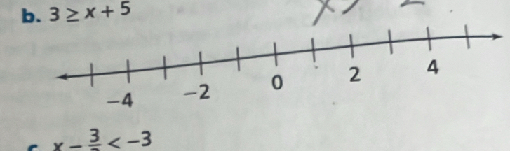 3≥ x+5
x-frac 3