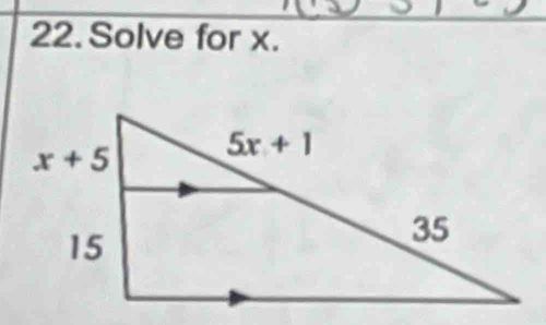 Solve for x.