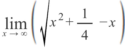 limlimits _xto ∈fty (sqrt(x^2+frac 1)4-x)