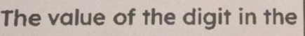 The value of the digit in the