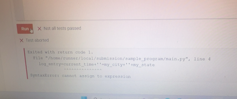 Solved: Not all tests passed × Test aborted Exited with return code 1 ...