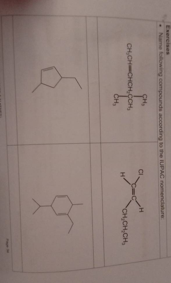 Exercises
Name following compounds according to the IUPAC nomenclature:
CH_3CHequiv CHCH_3COCH_3]CH_3
Page 34