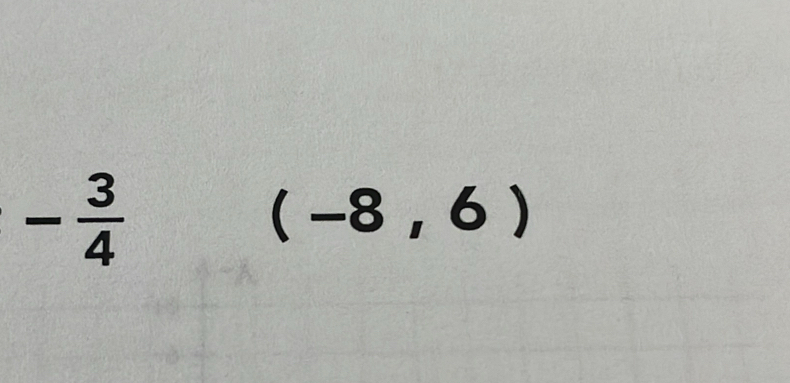 - 3/4 
(-8,6)