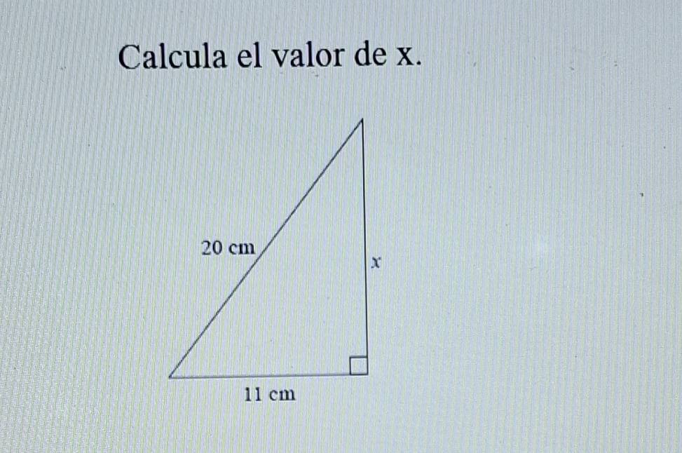 Calcula el valor de x.