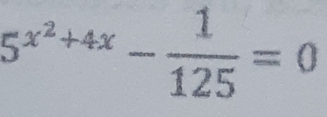 5^(x^2)+4x- 1/125 =0