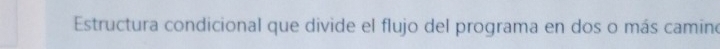 Estructura condicional que divide el flujo del programa en dos o más camino