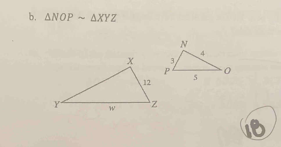 △ NOPsim △ XYZ