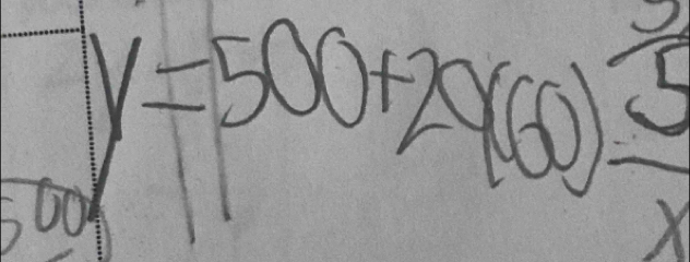 50 y=500+29(60) 5/x 