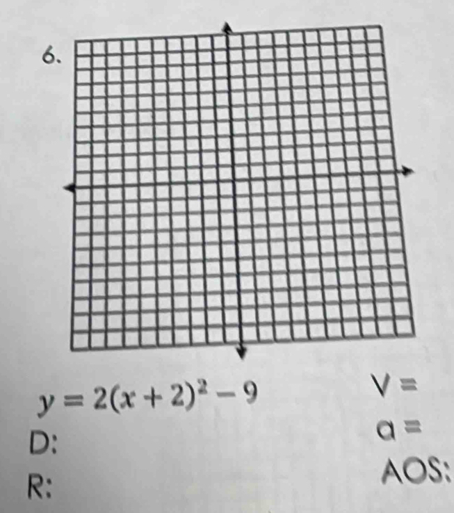 6
y=2(x+2)^2-9
V=
D:
a=
R: 
A DS: