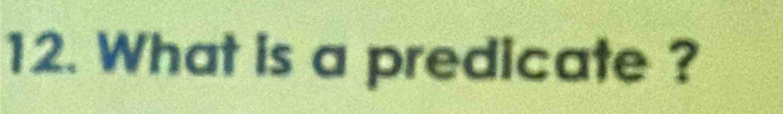 What is a predicate ?