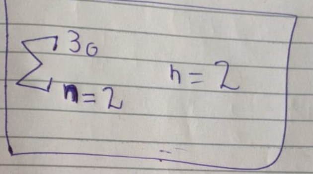 sumlimits _(n=2)^(30) n=2