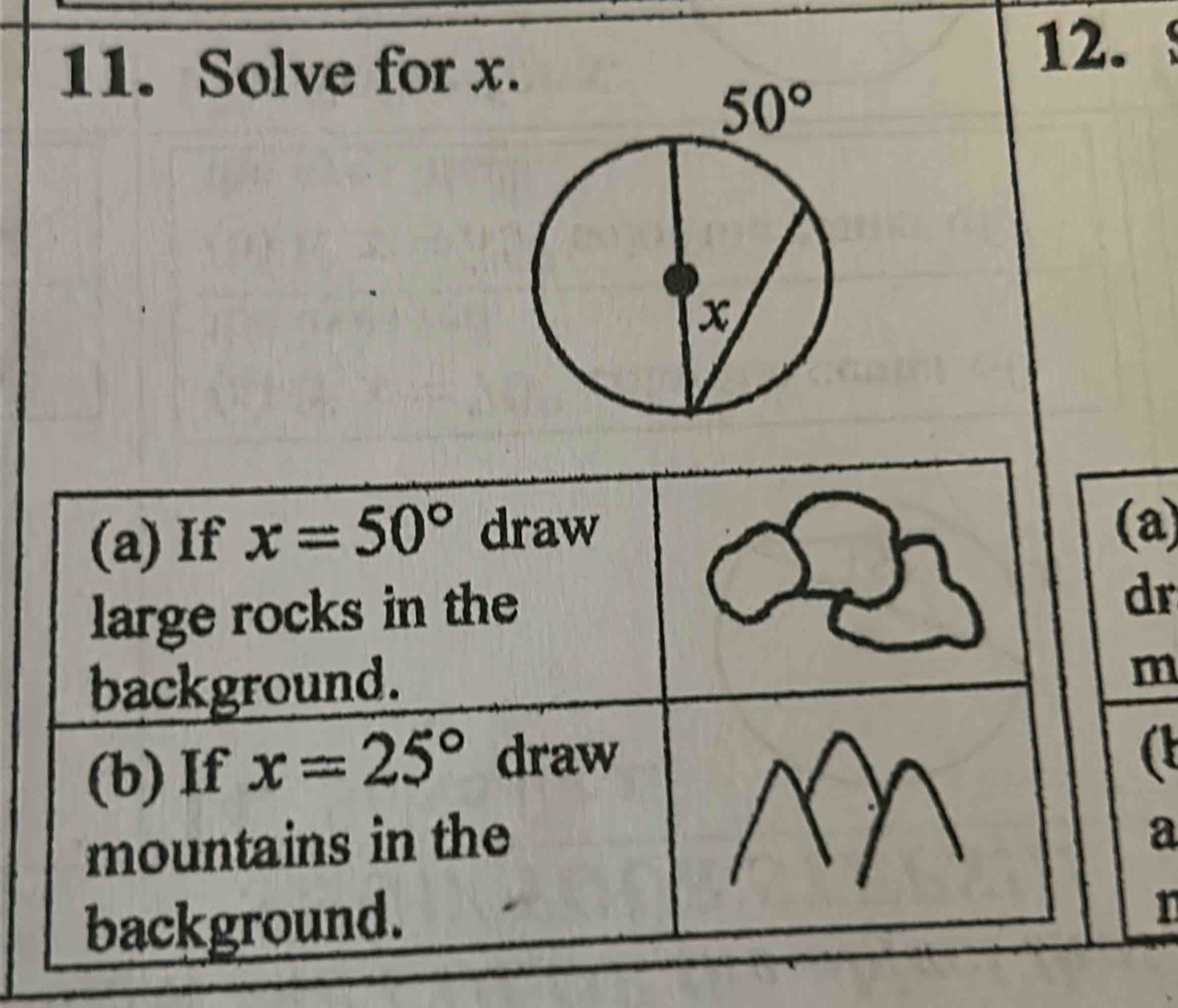 Solve for x
12. 
a)
r
m
(
a
n