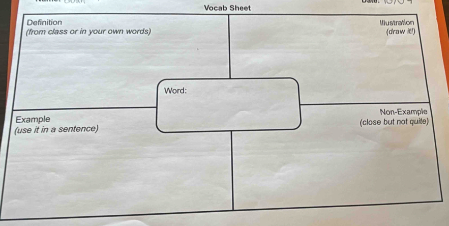 Vocab Sheet