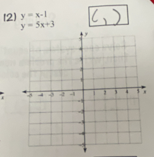 y=x-1
y=5x+3
x