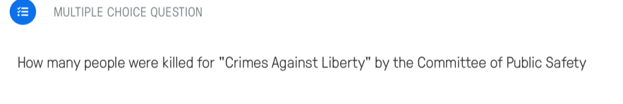 QUESTION 
How many people were killed for "Crimes Against Liberty" by the Committee of Public Safety