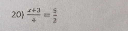  (x+3)/4 = 5/2 