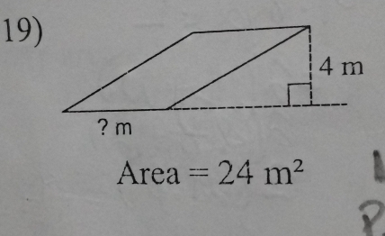 Area =24m^2