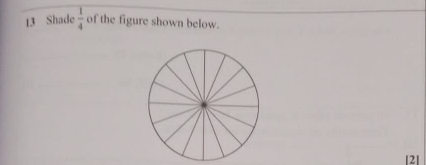 Shade  1/4  of the figure shown below.
121