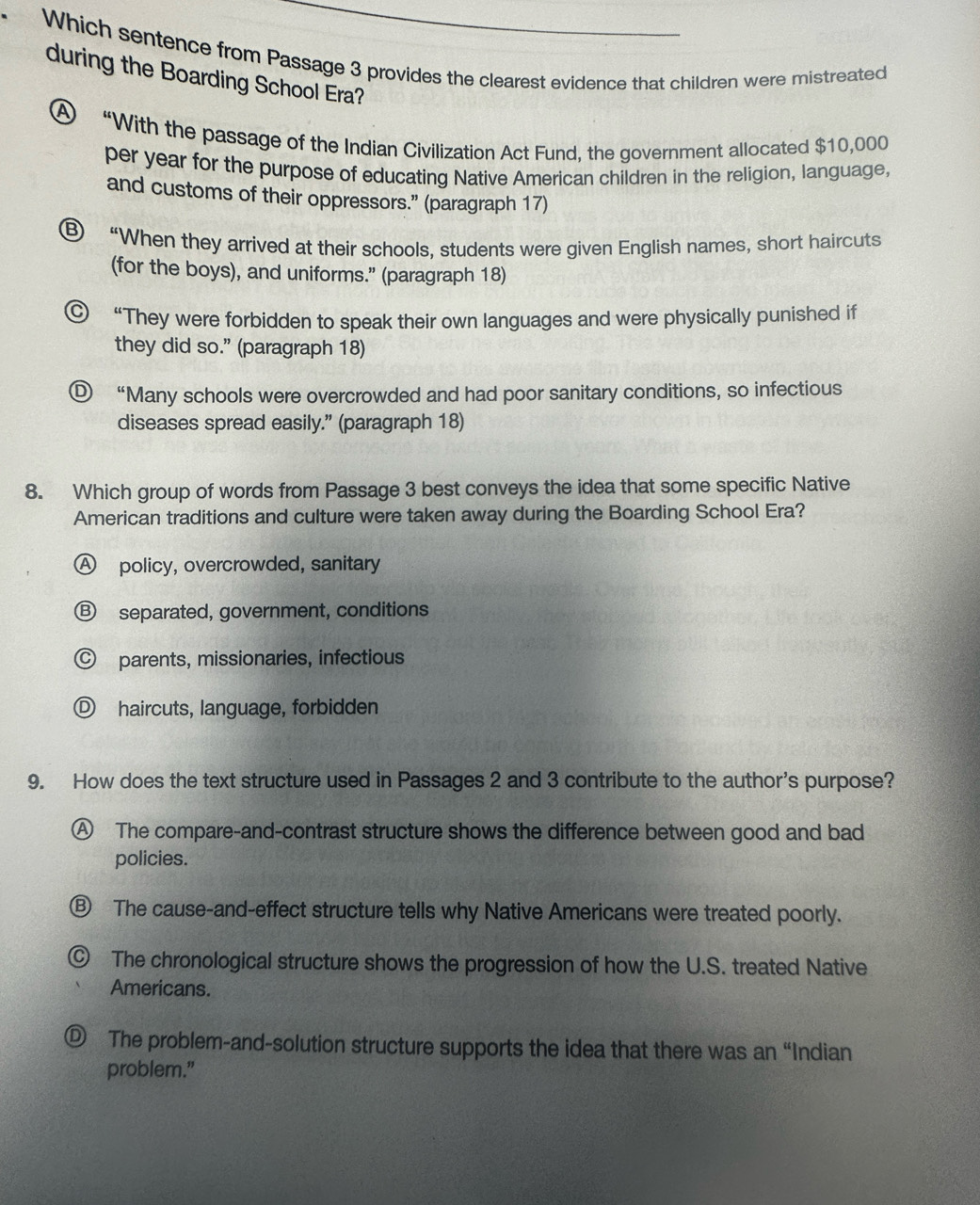 Solved: Which sentence from Passage 3 provides the clearest evidence ...