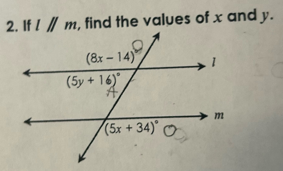 find the values of x and y.