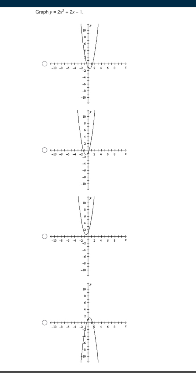 Graph y=2x^2+2x-1.