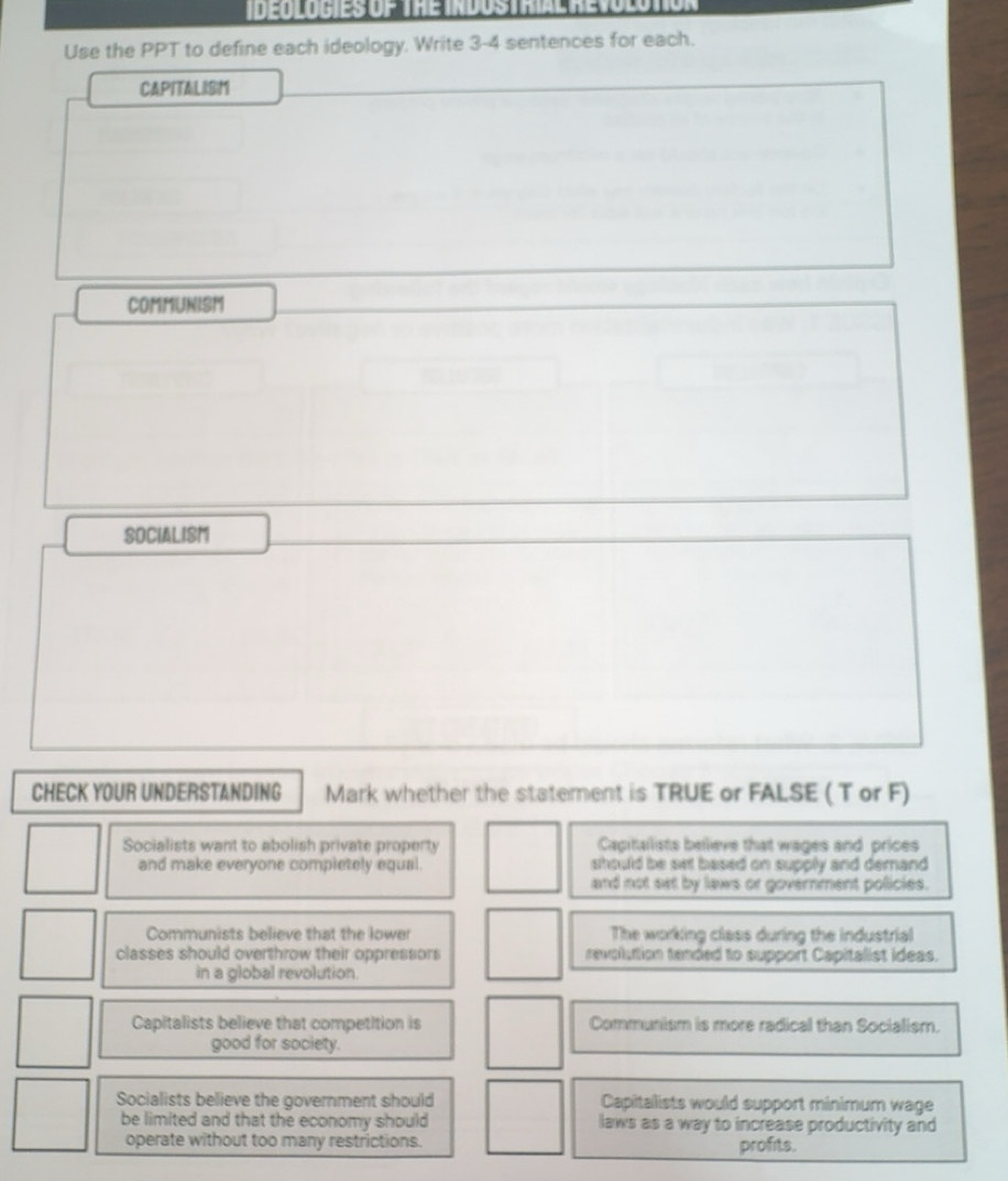 Gelöst:(d e es 0) e Dos e Use the PPT to define each ideology. Write 3 ...