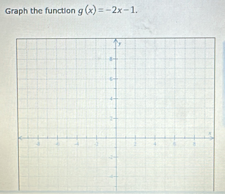 Graph the function g(x)=-2x-1.