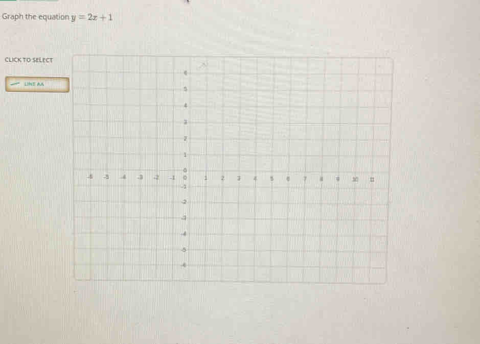 Graph the equation y=2x+1
CLICK TO SELECT 
DNEAA