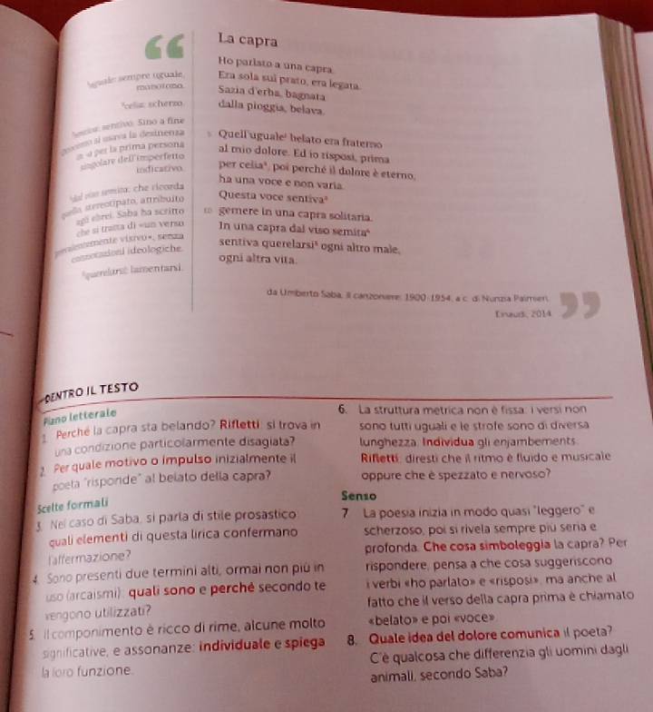 Risolto:cC La capra Ho paristo a una capra lgule sempre oguale Era sola ...