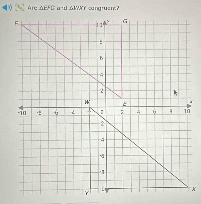 ) Are △ EFG and △ WXY congruent?