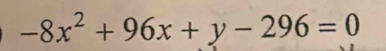 -8x^2+96x+y-296=0