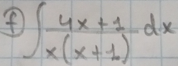 ∈t  (4x+1)/x(x+1) dx